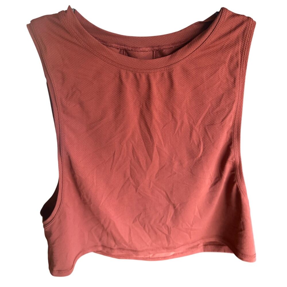 Lululemon Rust Orange Cropped Sleeveless Workout Tank Top Size Medium (M)